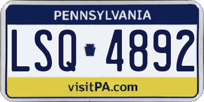 PA license plate LSQ4892