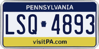 PA license plate LSQ4893