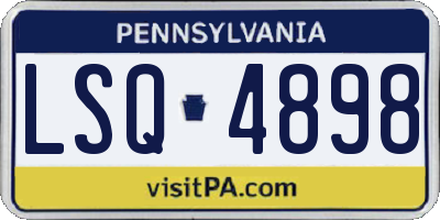 PA license plate LSQ4898