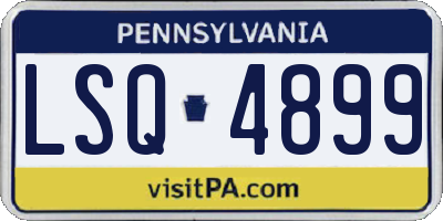 PA license plate LSQ4899
