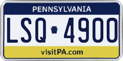 PA license plate LSQ4900