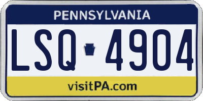 PA license plate LSQ4904