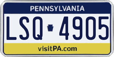 PA license plate LSQ4905