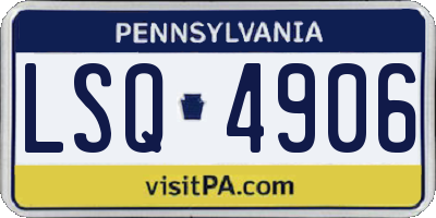 PA license plate LSQ4906