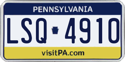 PA license plate LSQ4910