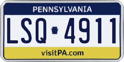 PA license plate LSQ4911