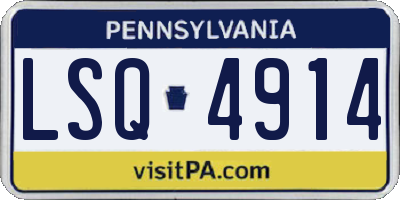 PA license plate LSQ4914