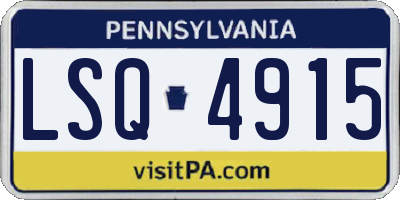 PA license plate LSQ4915