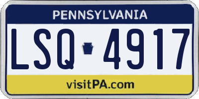 PA license plate LSQ4917
