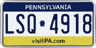 PA license plate LSQ4918