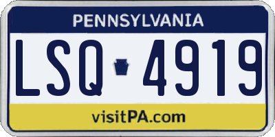 PA license plate LSQ4919