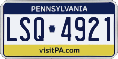 PA license plate LSQ4921
