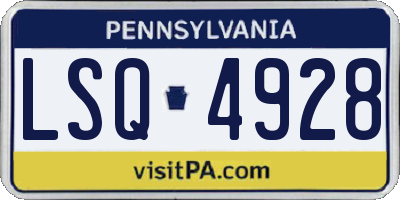 PA license plate LSQ4928