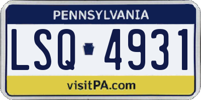 PA license plate LSQ4931