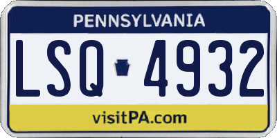 PA license plate LSQ4932