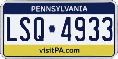 PA license plate LSQ4933