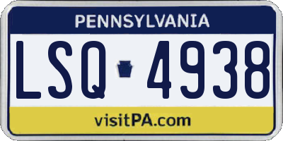 PA license plate LSQ4938