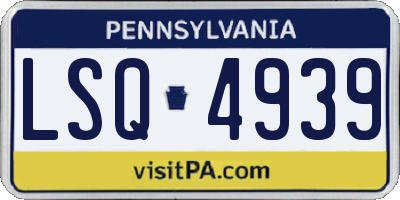 PA license plate LSQ4939