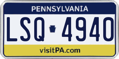 PA license plate LSQ4940