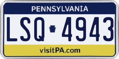 PA license plate LSQ4943