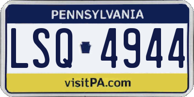 PA license plate LSQ4944