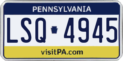 PA license plate LSQ4945