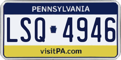 PA license plate LSQ4946