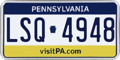 PA license plate LSQ4948