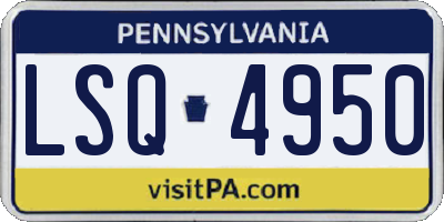 PA license plate LSQ4950