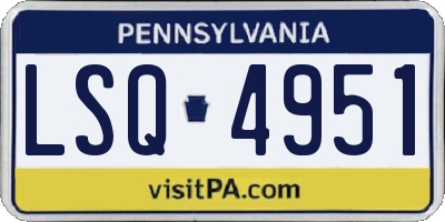 PA license plate LSQ4951