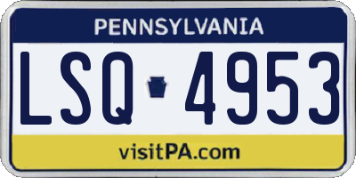 PA license plate LSQ4953
