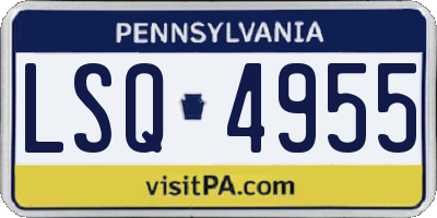 PA license plate LSQ4955