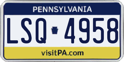 PA license plate LSQ4958