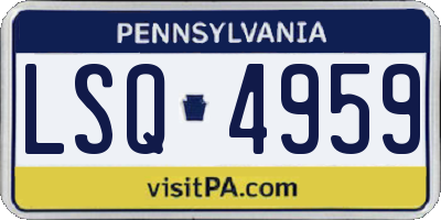 PA license plate LSQ4959