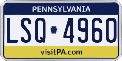 PA license plate LSQ4960
