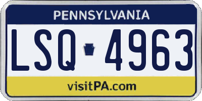 PA license plate LSQ4963