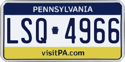 PA license plate LSQ4966