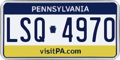 PA license plate LSQ4970