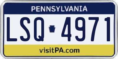 PA license plate LSQ4971