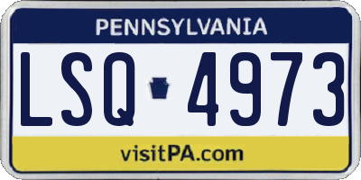 PA license plate LSQ4973