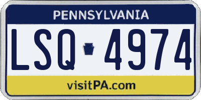 PA license plate LSQ4974