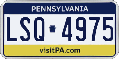 PA license plate LSQ4975