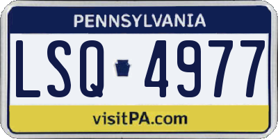 PA license plate LSQ4977