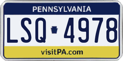 PA license plate LSQ4978