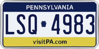 PA license plate LSQ4983