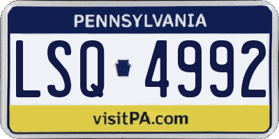 PA license plate LSQ4992