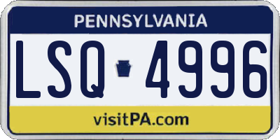 PA license plate LSQ4996