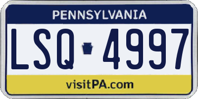 PA license plate LSQ4997