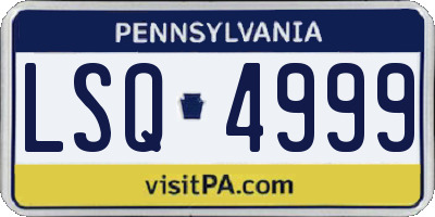 PA license plate LSQ4999