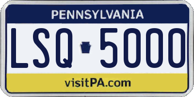 PA license plate LSQ5000